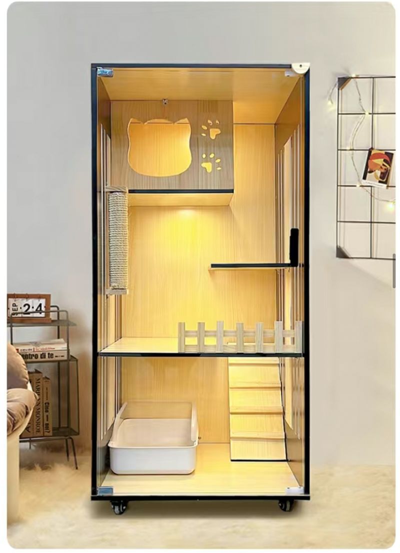 Cat villa cat cage cat cabinet wooden cat villa cat nest cat house cat big house second and third floor cat castle pet cabinet