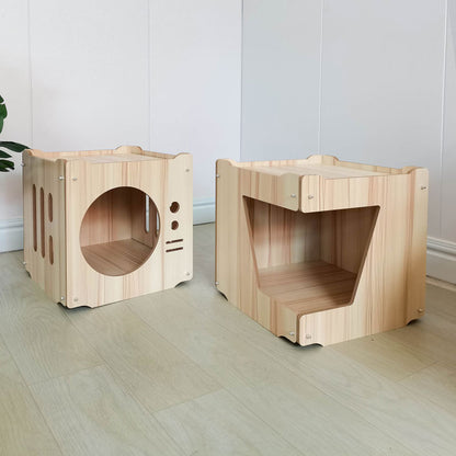 Wholesale Wooden Cat Nest Factory Direct Sales Creative Building Wooden Cat Cage You can build fun cat house pet nest at will