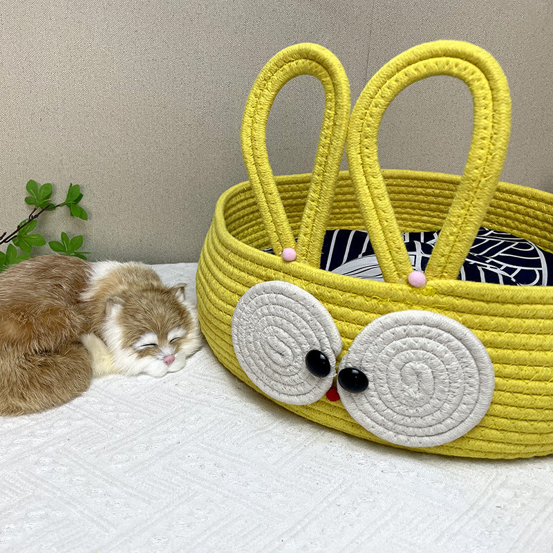 New woven cat litter summer woven cat litter four-season universal cat supplies cotton rope cat scratching board pet litter