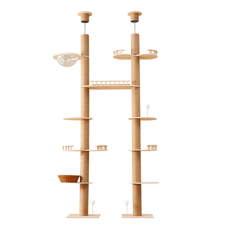 Tongtian pillar cat climbing frame cat nest cat tree integrated cat toy cat scratching board sisal large cat frame solid wood cat jumping platform