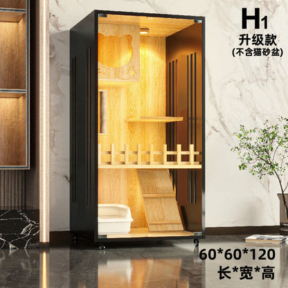 Wooden cat villa on the second and third floors of the super large cat cage cat house cat house home indoor cat house cat kennel pet cabinet