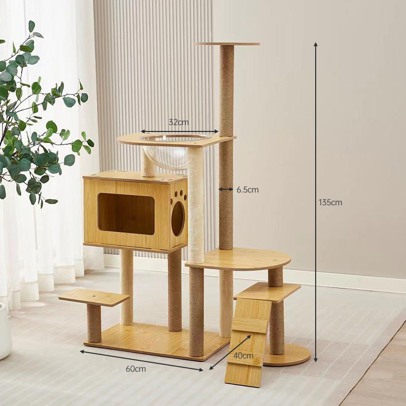 Cat climbing frame cat nest cat tree integrated household solid wood cat shelf space capsule cat nest cat observation platform cat jumping platform