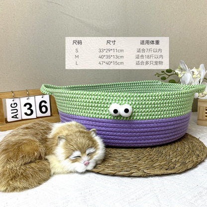 Cat litter universal all seasons dopamine rattan basket cat litter summer cat bed kitten kitten sleeping pet litter spot