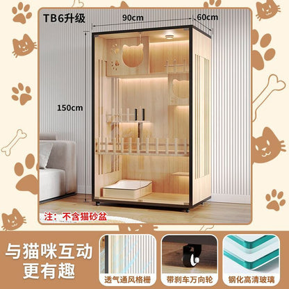 Cat Villa Wooden Cat Cage Household Indoor Double-layer Cat Cabinet Three-layer Cat House Pet Cabinet Cat Nest Cat House