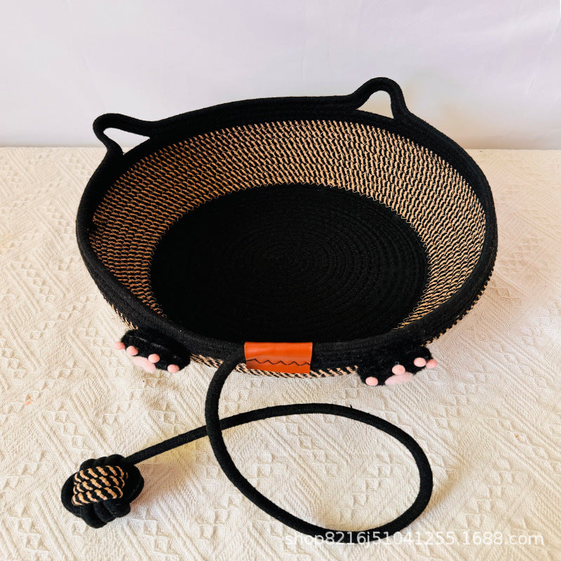 Universal in all seasons, wear-resistant, winter sleeping cat nest chips, pets can be woven with water, but cannot be washed off, scratching cat nest cotton and linen nest