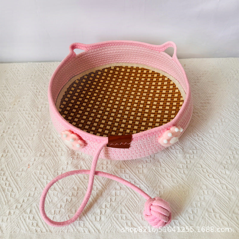 Universal in all seasons, wear-resistant, winter sleeping cat nest chips, pets can be woven with water, but cannot be washed off, scratching cat nest cotton and linen nest