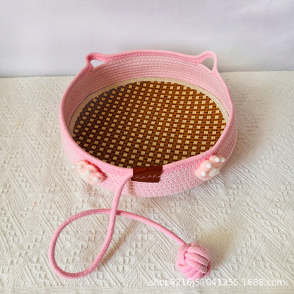 Universal in all seasons, wear-resistant, winter sleeping cat nest chips, pets can be woven with water, but cannot be washed off, scratching cat nest cotton and linen nest