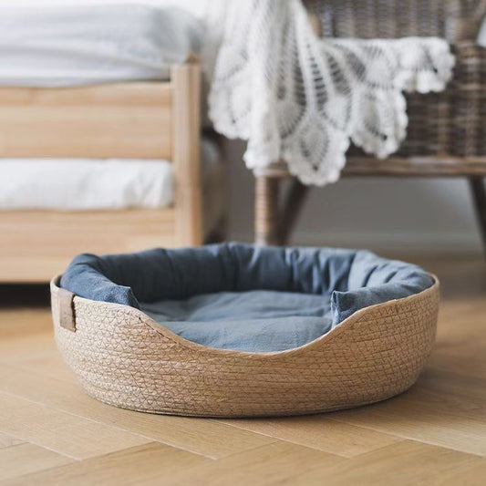 Cool and breathable kitten bed weaving summer rattan four-season universal kennel cat cat litter