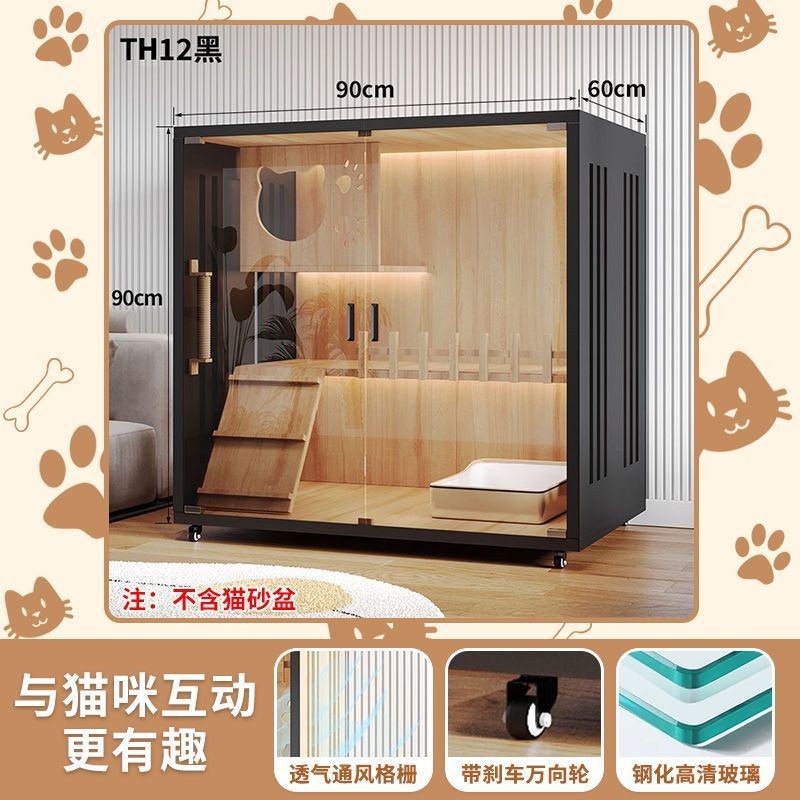 Cat Villa Wooden Cat Cage Household Indoor Double-layer Cat Cabinet Three-layer Cat House Pet Cabinet Cat Nest Cat House