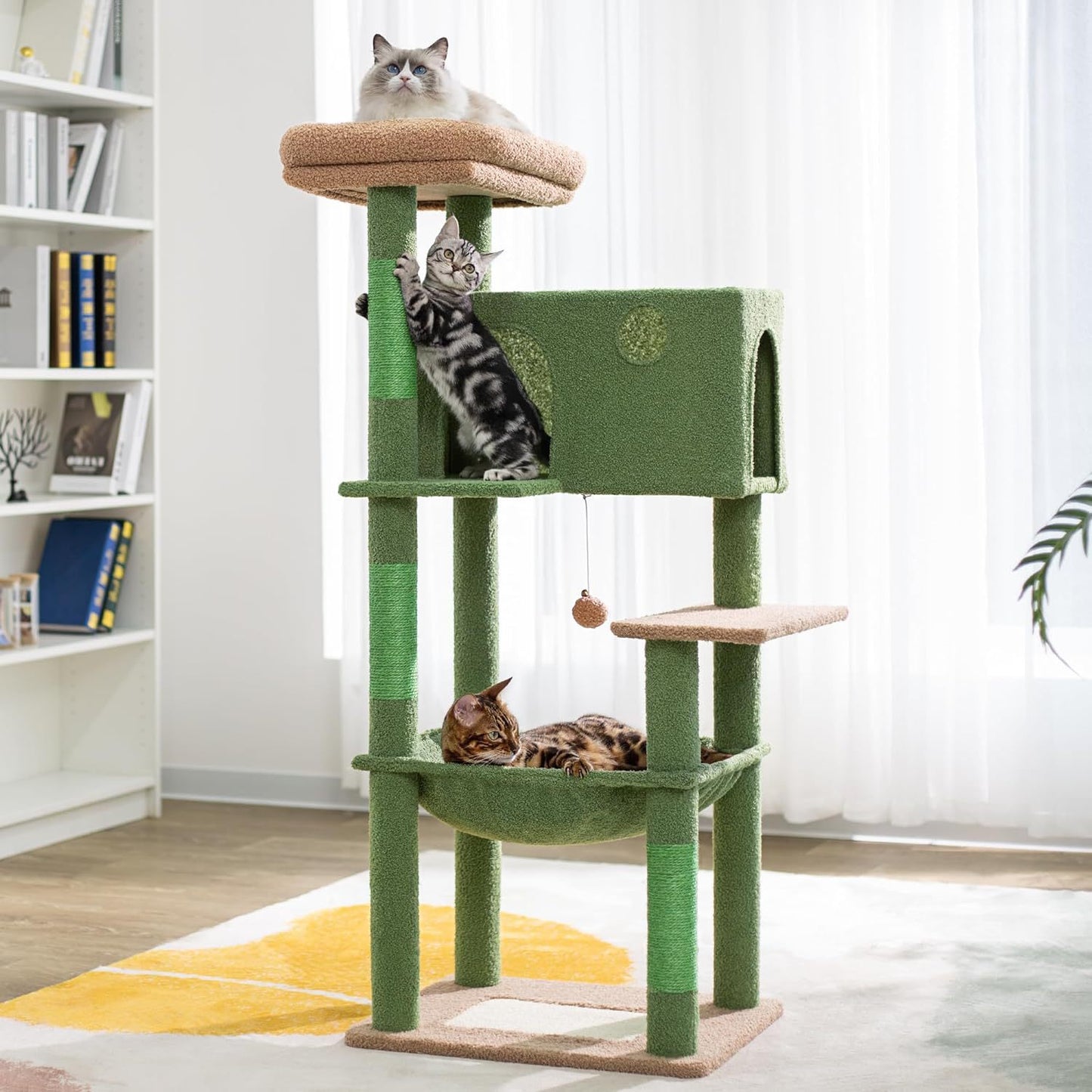 Wholesale cat climbing frame, floor-standing cats, climbing frames, tree towers, Tmall, column-grasping cats, jumping platforms, Cat Climbing Rack Cactus Cat Scratch Post Sisal Cat Toy Vertical Cat Scratch Rack Simple Cat Nest
