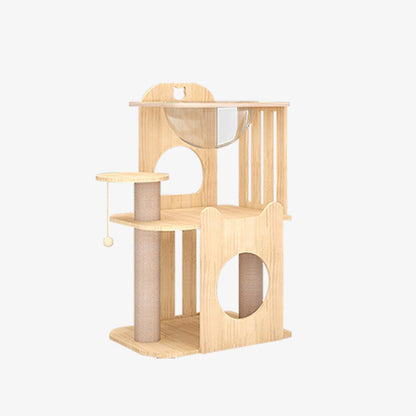 Cat climbing frame Cat scratching tree Space capsule Cat shelf Small cat climbing frame Solid wood cat frame Cat litter Cat tree integrated