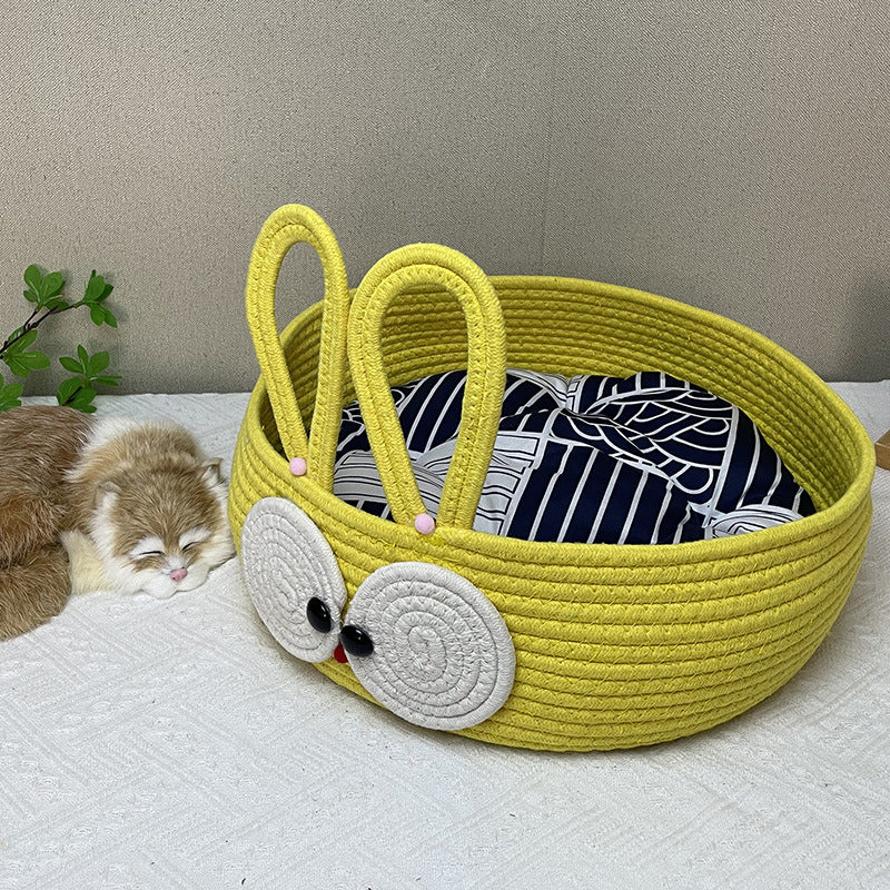 New woven cat litter summer woven cat litter four-season universal cat supplies cotton rope cat scratching board pet litter