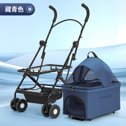 Wholesale Pet Cart Dog Cat Teddy Baby Cart Out Small Pet Cart Lightweight Foldable Outdoor Travel