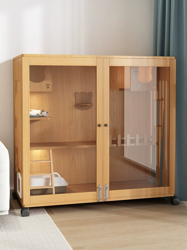 Wholesale economical cat villa solid wood cat cage waterproof cat cabinet double layer cat house cat house household indoor cat house cat nest cat cage