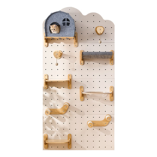 Wall hanging cat climbing frame accessories household cat wall cat nest integrated four seasons universal hole board cat climbing frame multi-cat family