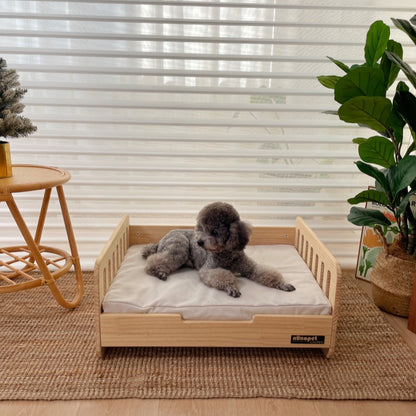 Pet wooden bed, double-sided wooden bed, pet cat and dog off-ground pet bed, all-season small dog removable pet bed