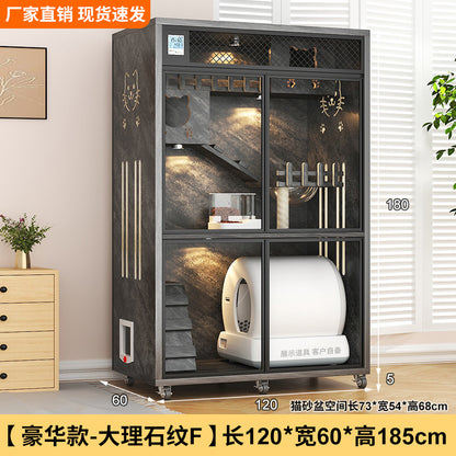 Luxury solid wood new cat villa large space cat cage household cat house cat cabinet opposite door cat villa