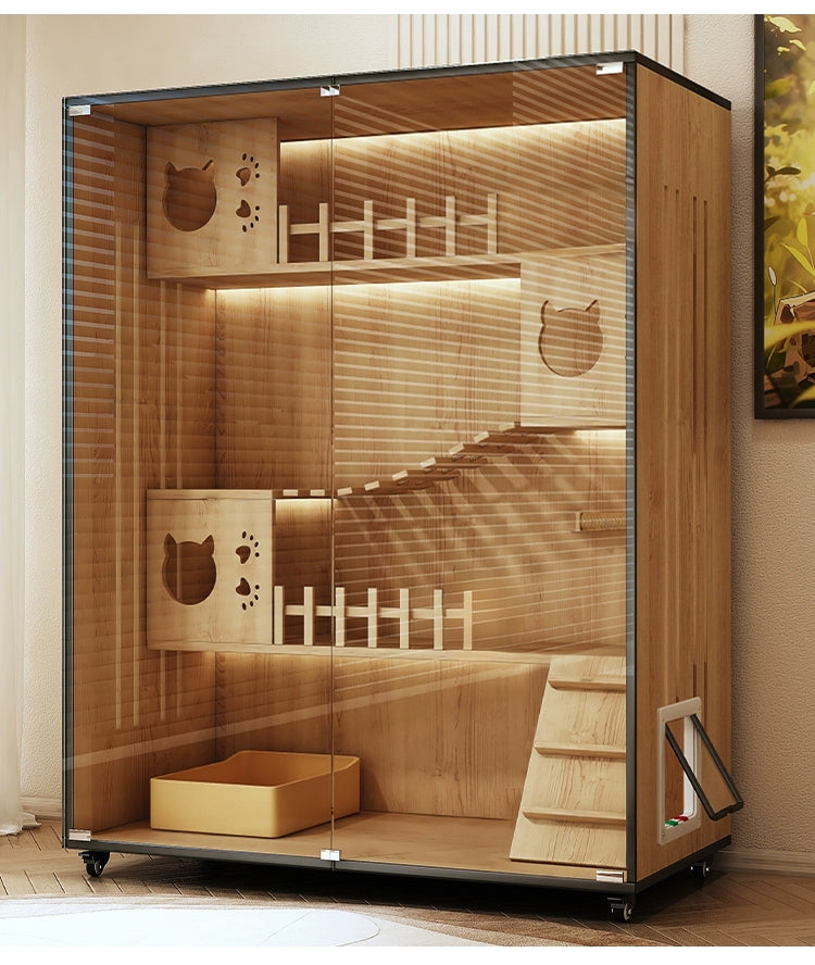 Wholesale Cat Villa Wooden Cat Cage Household Cat Nest Cat House Large Free Space Cat House Luxury Cat House Cat Cabinet