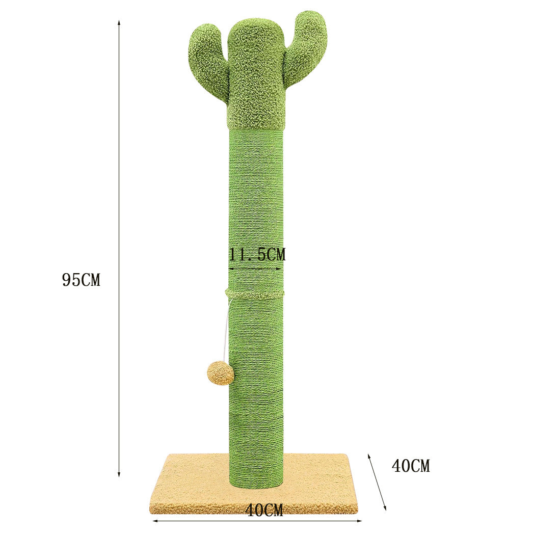 Wholesale cat climbing frame Wooden Cat Climbing Rack Cactus Cat Scratch Post Sisal Cat Toy Vertical Cat Scratch Rack Simple Cat Nest