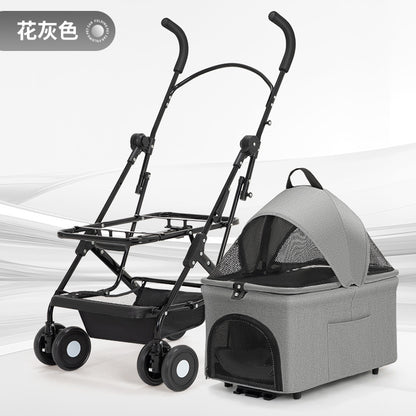 Wholesale Pet Cart Dog Cat Teddy Baby Cart Out Small Pet Cart Lightweight Foldable Outdoor Travel