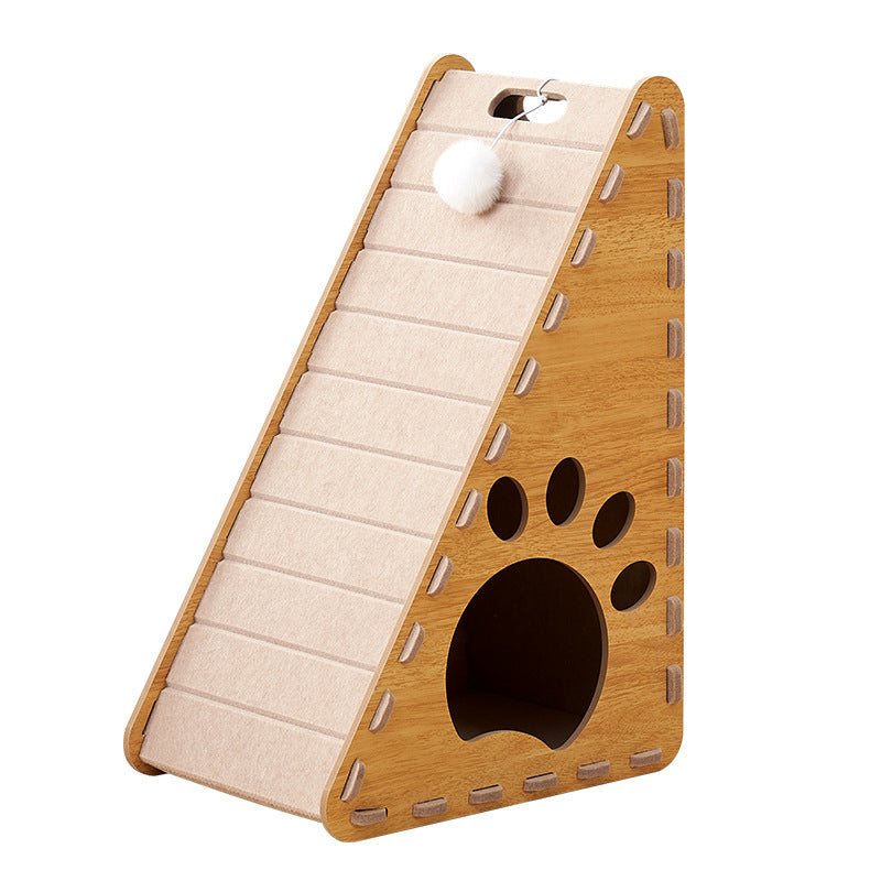 The cat litter is integrated, wear-resistant and non-crumb-resistant, cat scratch-resistant, triangular large vertical felt cat claw board, anti-cat scratch.