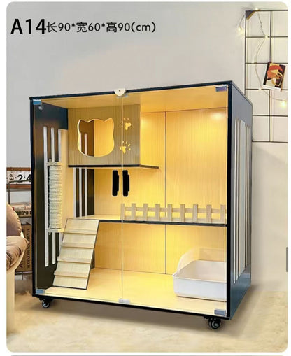 Cat villa cat cage cat cabinet wooden cat villa cat nest cat house cat big house second and third floor cat castle pet cabinet