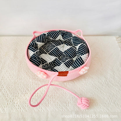 Universal in all seasons, wear-resistant, winter sleeping cat nest chips, pets can be woven with water, but cannot be washed off, scratching cat nest cotton and linen nest