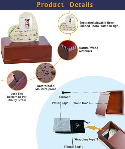 Wooden pet ashes box Funeral supplies Photo frame Commemorative box Dog coffin Solid wood urn