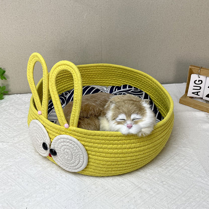 New woven cat litter summer woven cat litter four-season universal cat supplies cotton rope cat scratching board pet litter