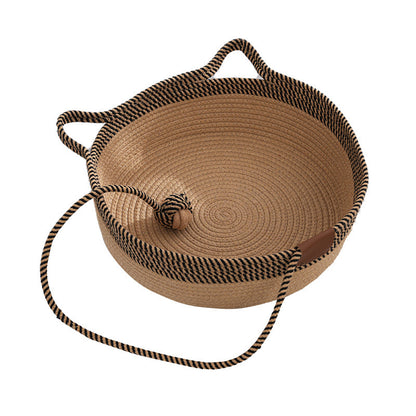 Straw winter warm cat nest, cattail grass weaving cat supplies universal in all seasons, super large pet nest spot