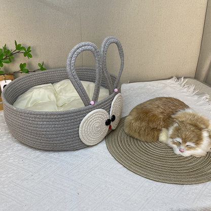 New woven cat litter summer woven cat litter four-season universal cat supplies cotton rope cat scratching board pet litter