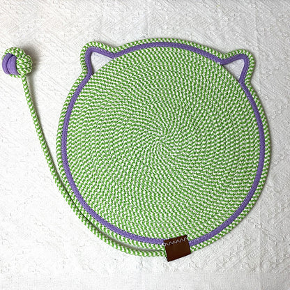 Cotton rope woven cat scratching pad toy ball integrated cat sleeping pad scratch resistant wear resistant washable pet pad