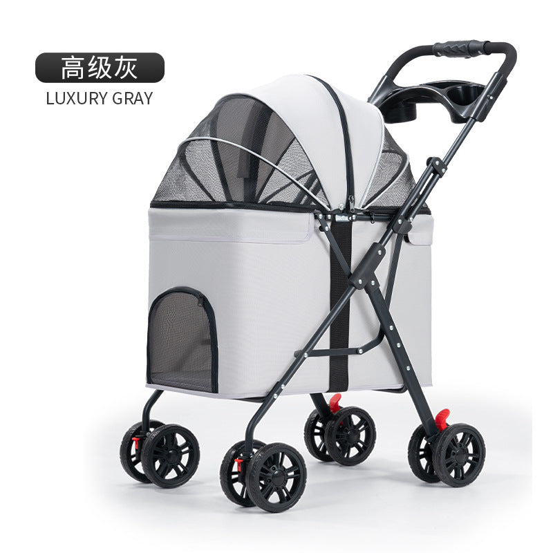 Medium and large dog pet cart dog cat teddy baby cart out small pet cart lightweight foldable