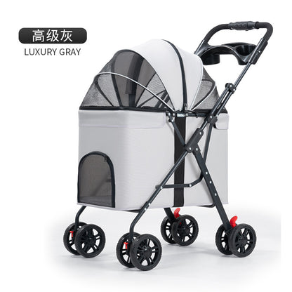 Medium and large dog pet cart dog cat teddy baby cart out small pet cart lightweight foldable