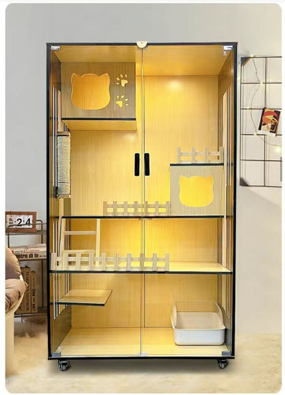 Cat villa cat cage cat cabinet wooden cat villa cat nest cat house cat big house second and third floor cat castle pet cabinet
