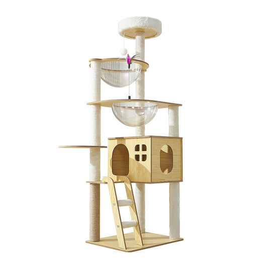 Cat climbing frame cat nest cat tree integrated household solid wood cat shelf space capsule cat nest cat observation platform cat jumping platform