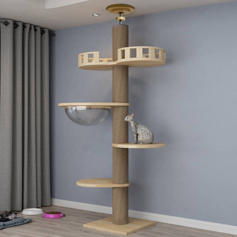 Wholesale Tongtian Post Cat Climbing Frame Cat Toy Cat Scratch Board Factory Solid Wood Bold and Firm Top-notch Cat Scratch Post