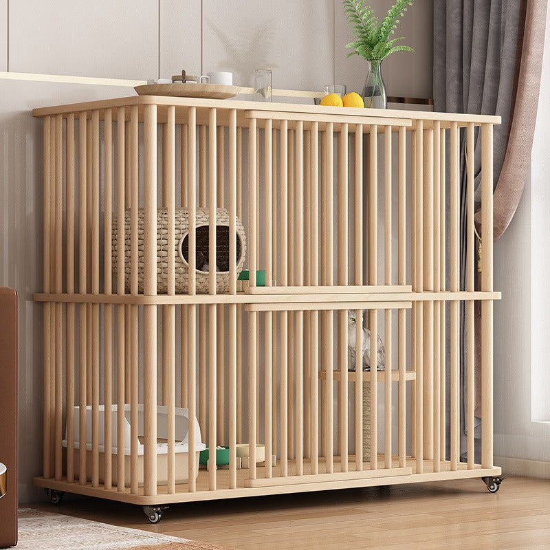 Cat villa,Double-layer solid wood cat cage oversized space indoor cat villa removable cat cabinet cat cage cat house cat room breeding cat nest