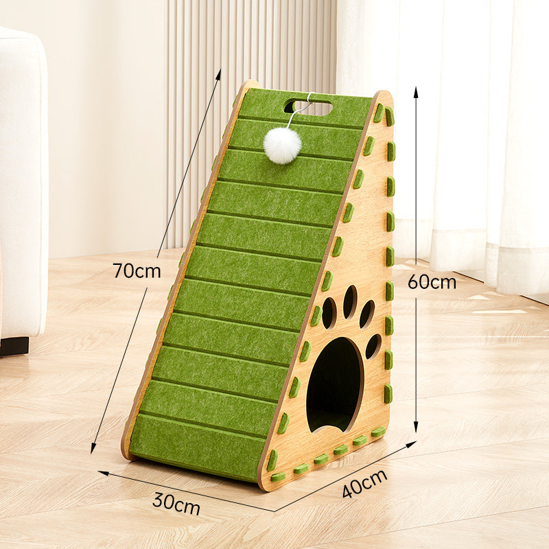 The cat litter is integrated, wear-resistant and non-crumb-resistant, cat scratch-resistant, triangular large vertical felt cat claw board, anti-cat scratch.