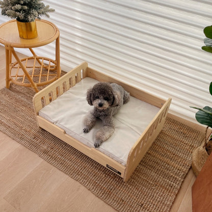 Pet wooden bed, double-sided wooden bed, pet cat and dog off-ground pet bed, all-season small dog removable pet bed