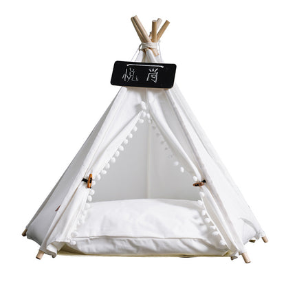 Wholesale pet tent teddy kennel summer dog bed cat litter four seasons medium and small dog supplies removable house cat bed