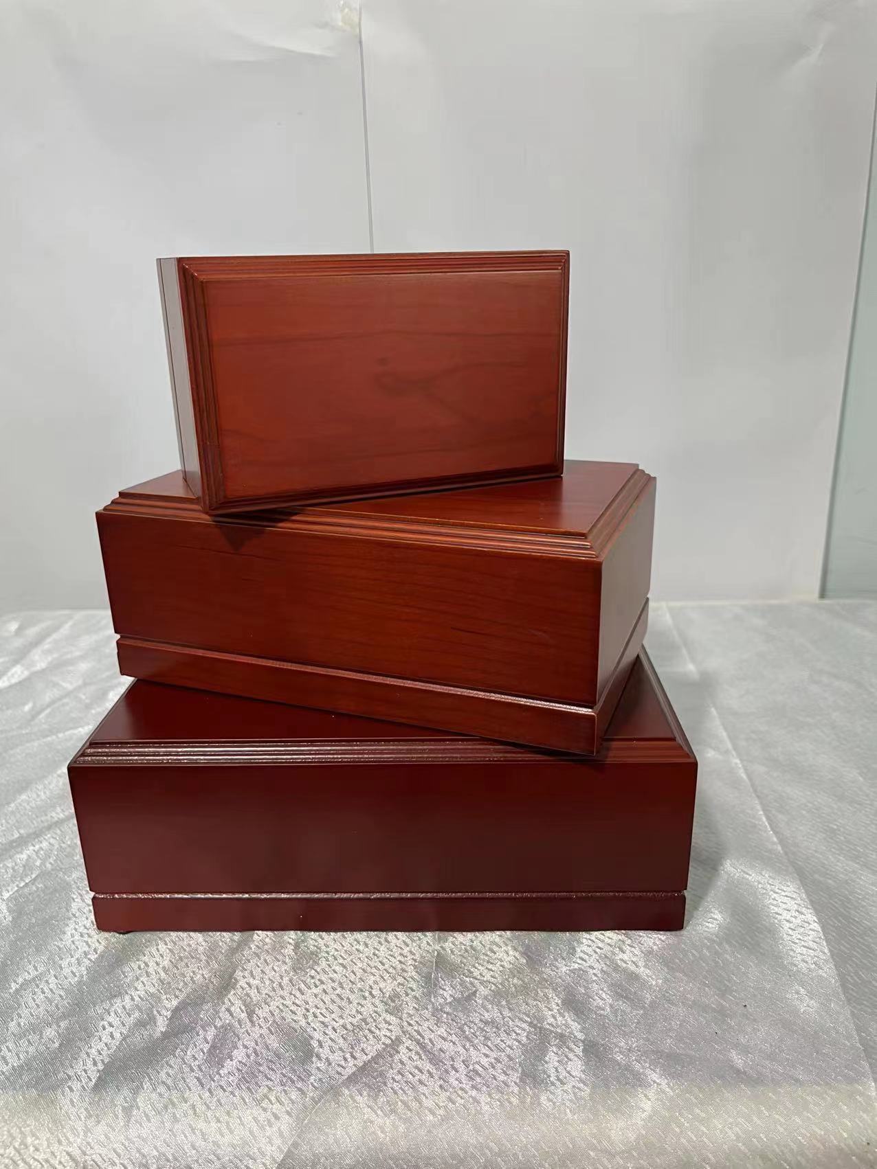 Wooden pet urn, pet cat and dog urn, bottom groove design pet commemorative box