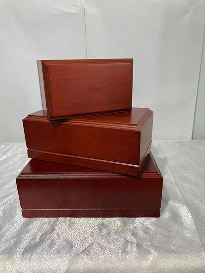 Wooden pet urn, pet cat and dog urn, bottom groove design pet commemorative box