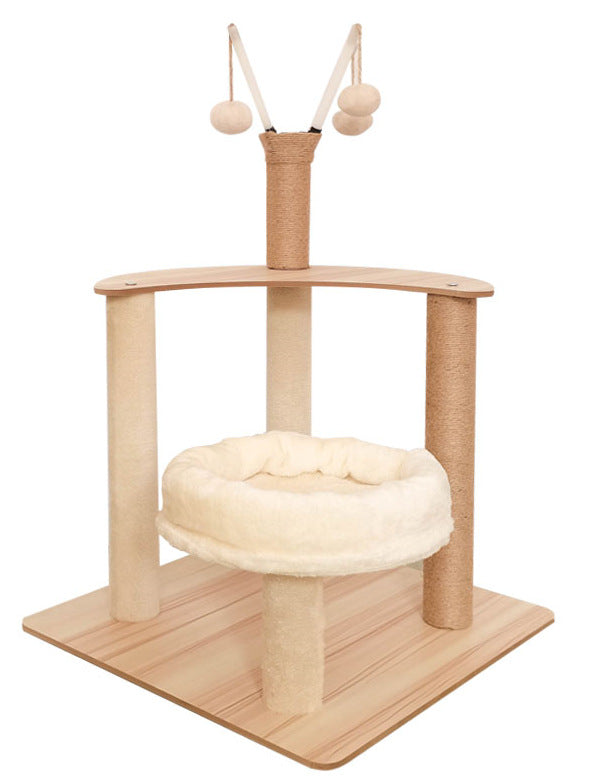 Wholesale cat climbing frame cat nest cat tree integrated factory direct sales cat scratching board solid wood large cat jumping platform column