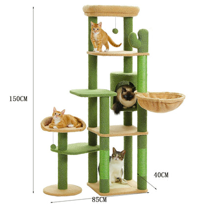Wholesale custom large cat climbing frame big cat special wooden cat litter cat tree integrated cactus cat tree sisal