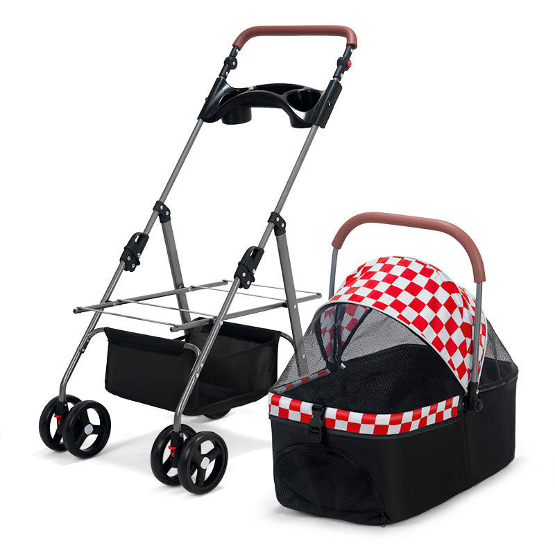 Wholesale Pet Cart Dog Cat Teddy Baby Cart Out Small Pet Cart Lightweight Foldable Outdoor Travel