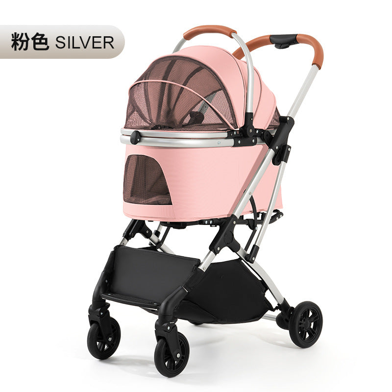 Wholesale medium and large dog pet cart dog cat teddy baby cart out small pet cart lightweight foldable