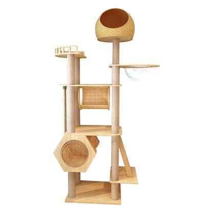 Large cat frame Cat climbing frame Wholesale Solid wood cat nest Jump platform Space capsule Original luxury cat rack Integrated type