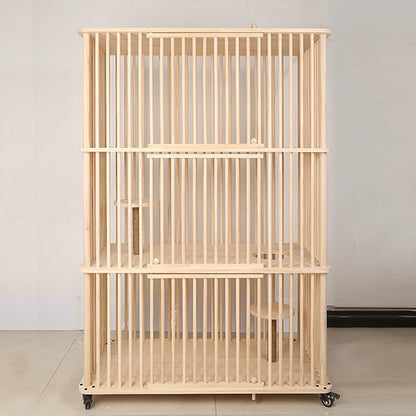 Cat villa,Double-layer solid wood cat cage oversized space indoor cat villa removable cat cabinet cat cage cat house cat room breeding cat nest