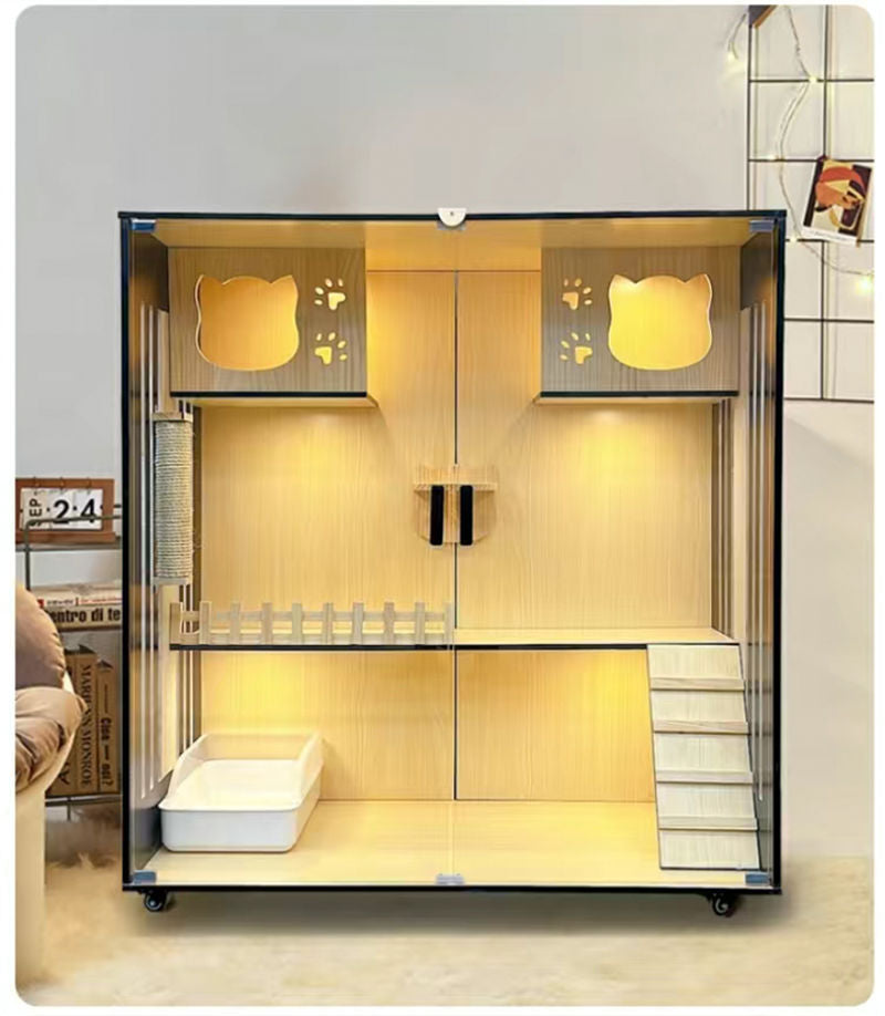 Cat villa cat cage cat cabinet wooden cat villa cat nest cat house cat big house second and third floor cat castle pet cabinet